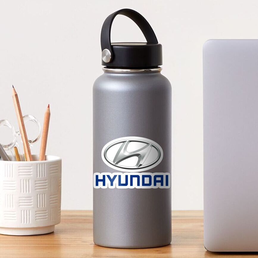 Lot De 2 Autocollants Logo Hyundai - Diamètre 14 Mm - Avec Protection Silicone Transparent - Emblème Voiture