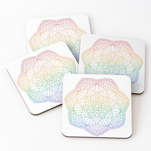 Item preview, Mandala Subtle Abstract Rainbow LGBT+ Pride Flag Lotus designed and sold by cashewdays.