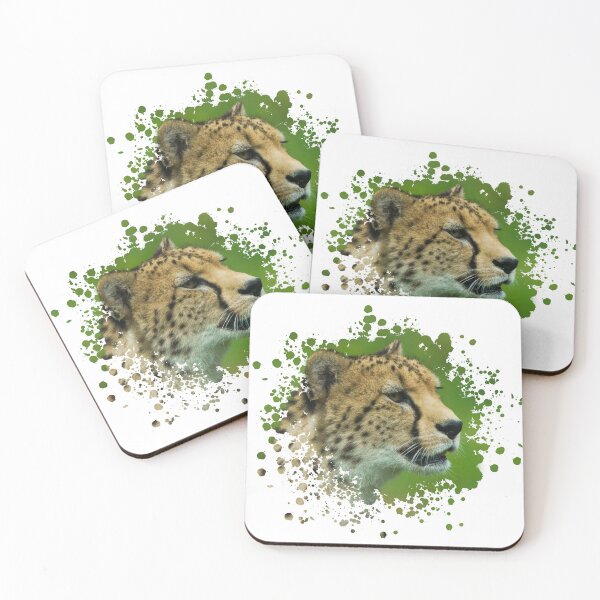 Item preview, Cheetah On A Lookout Paint Splatter designed and sold by rawshutterbug.