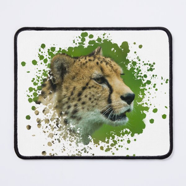 Item preview, Cheetah On A Lookout Paint Splatter designed and sold by rawshutterbug.