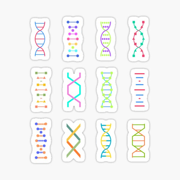 DNA genetics stem biology pattern set Sticker