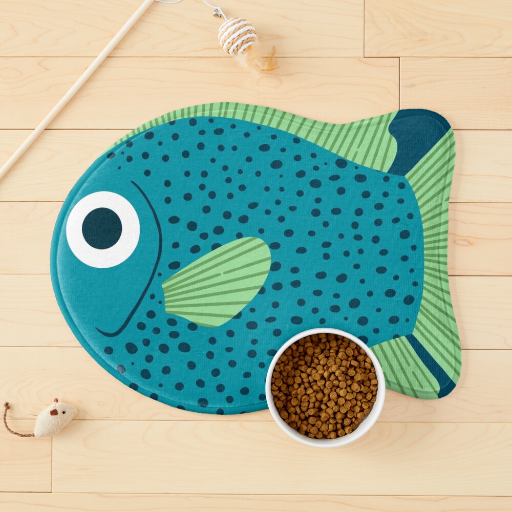 Blue Fish Pattern Pet Mat