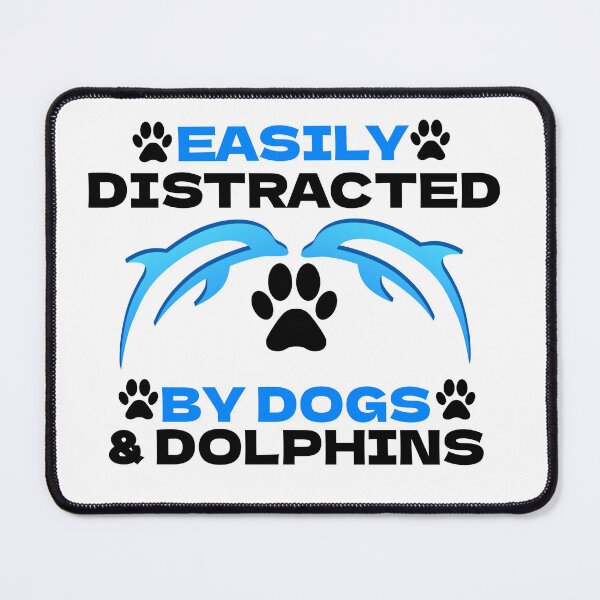 Item preview, Easily Distracted by Dogs and Dolphins Cute T-Shirt, Dolphin Animal Lover Gift, Dog Pet Owner, Costume Vocation, Heart Ocean life T Shirts, designed and sold by Ahmed Fikri.