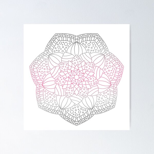 Item preview, Mandala Subtle Abstract Demigirl Pride Flag Pink Lotus designed and sold by cashewdays.