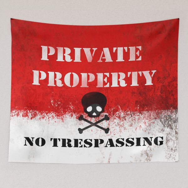 Item preview, Warning: Private Property Skull and Crossbones designed and sold by iduzarts.