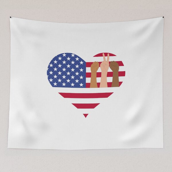 Item preview, US American Flag Heart For Independence Day designed and sold by Micosmile.