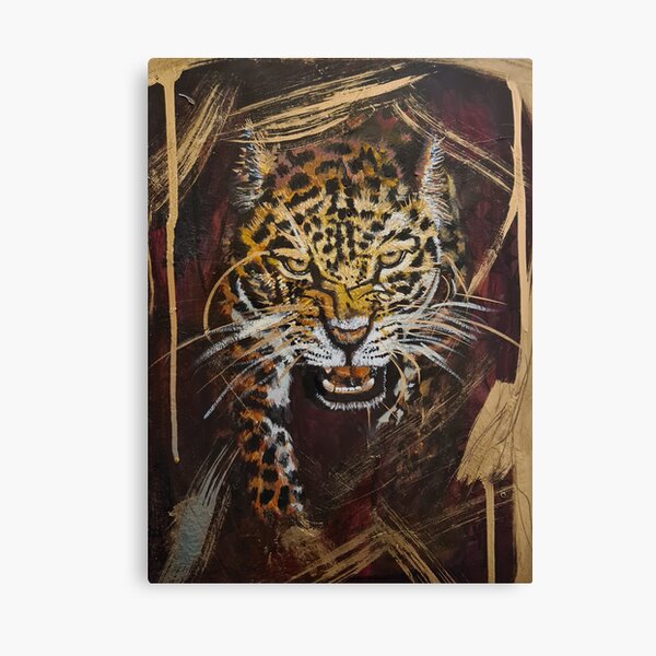 LEOPARD STALKING anim Metal Plate Pictures Metal wall art A1 A2 A3 A4 