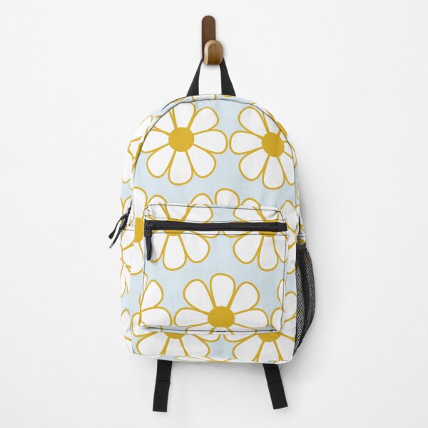 Item preview, Cheerful Retro Daisy Pattern in Mustard and Pale Ice Blue designed and sold by kierkegaard.