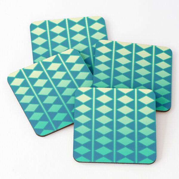 Item preview, Geometric pattern of turquoise rhombuses designed and sold by MinEkkoArt.