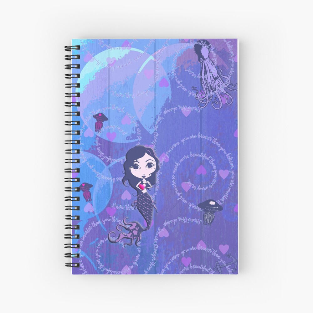 Inspired by You - Violet Mermaid, 2nd of 4 Spiral Notebook
