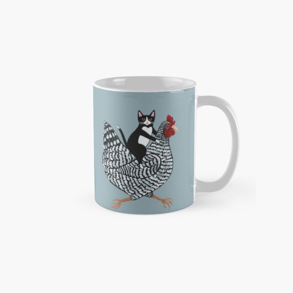 Aperçu de l'œuvre Tour de poulet au chat tuxedo créée et vendue par KilkennyCat Art.