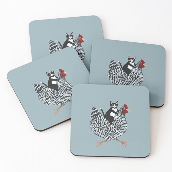 Item preview, Tuxedo Cat Chicken Ride designed and sold by KilkennyCat Art.
