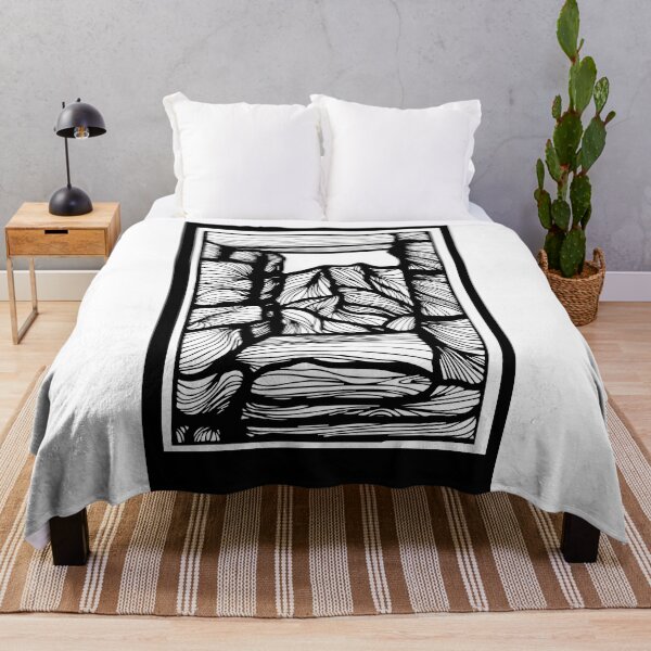 Item preview,  Landscape - linear illustration - Peru Black - Machu Pichu designed and sold by SofisGarden.