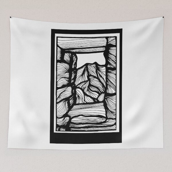 Item preview,  Landscape - linear illustration - Peru Black - Machu Pichu designed and sold by SofisGarden.