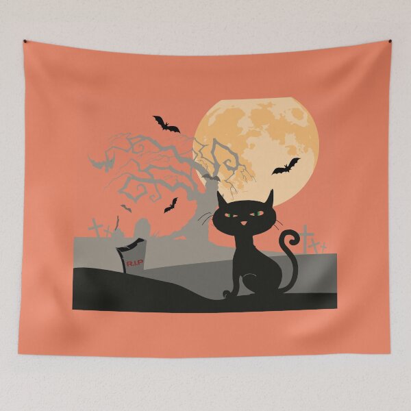 Item preview, City panorama in halloween style. Scary halloween isolated background. Orange and yellow background. designed and sold by paolboa.