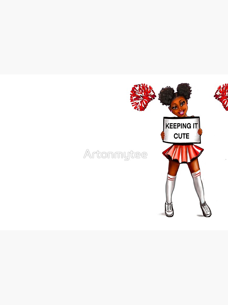 Inspirational motivational affirmation Cheer leader with Pom poms - Cheer  Squad - anime girl cheerleader with Afro hair in puffs, brown eyes and dark  brown skin side profile. Hair love ! 