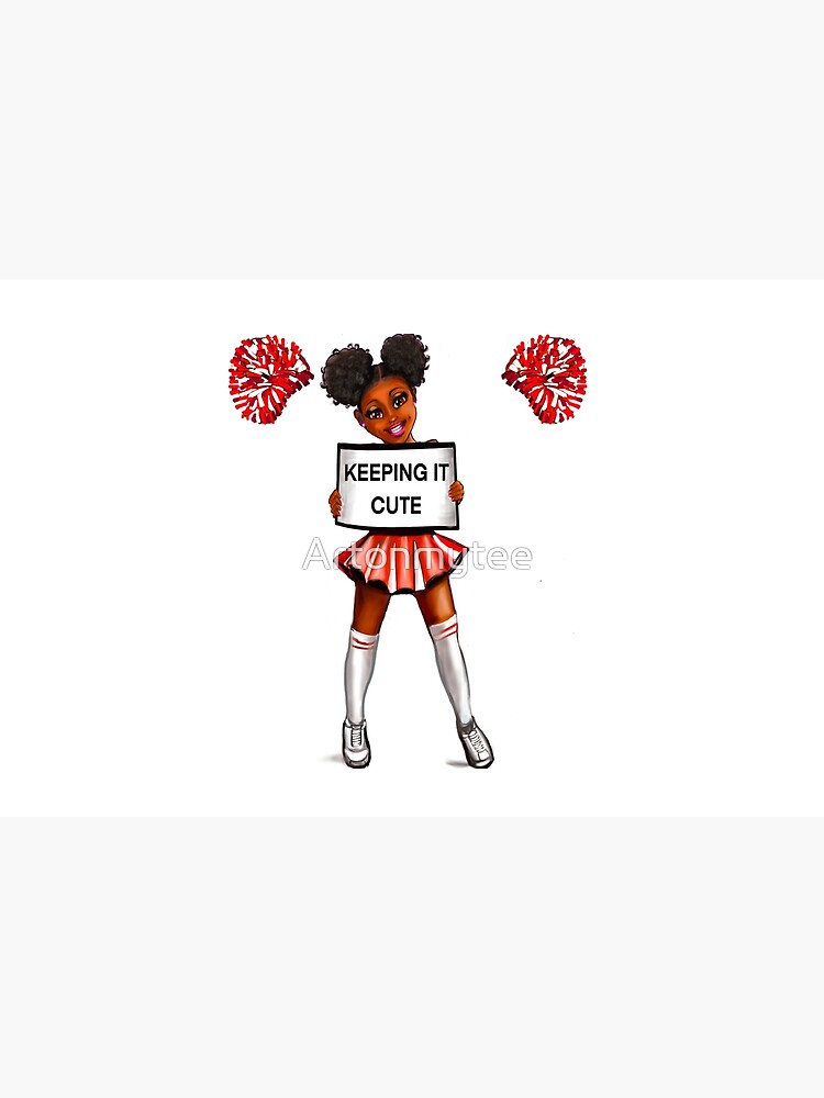 Inspirational motivational affirmation Cheer leader with Pom poms