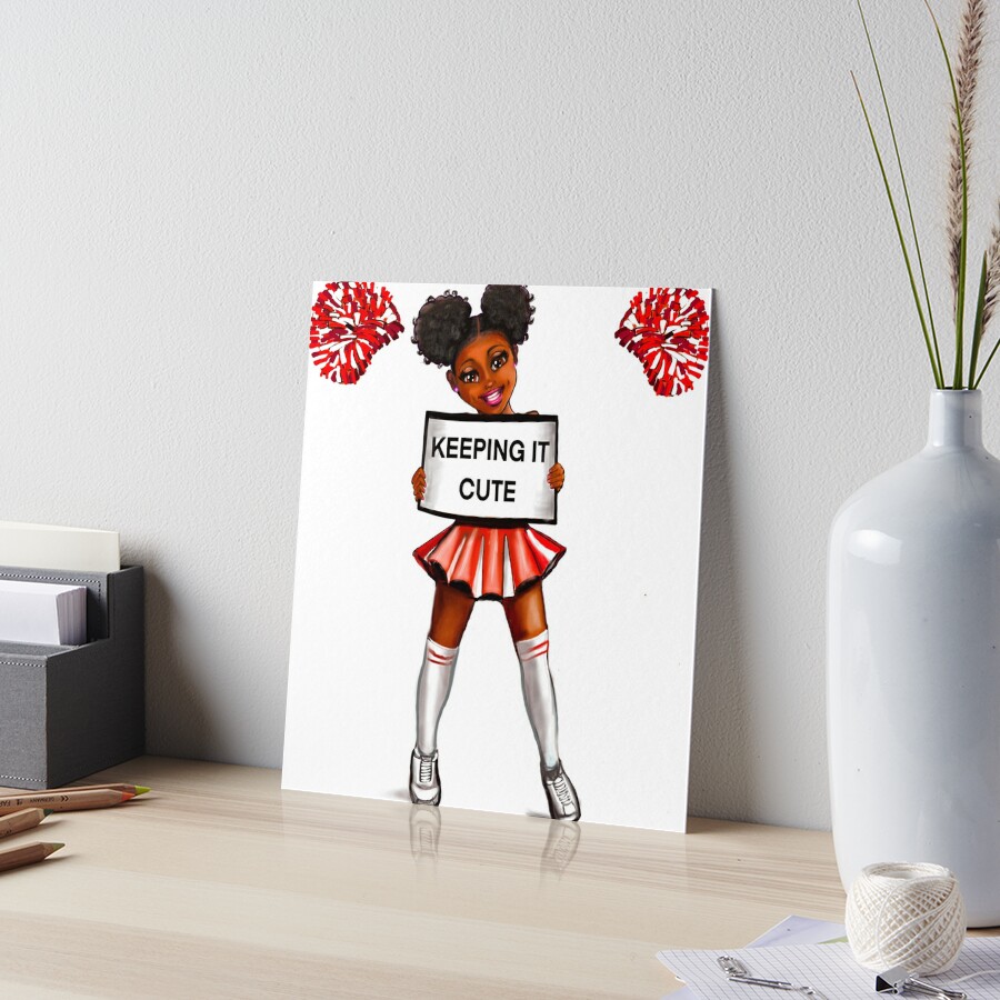 Inspirational motivational affirmation Cheer leader with Pom poms