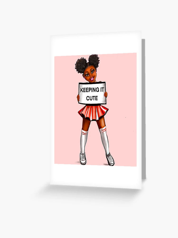 black anime girl cheerleader #002 with Afro hair in puffs, dimples, brown  eyes and dark brown skin side profile. Hair love ! Art Board Print for  Sale by Artonmytee