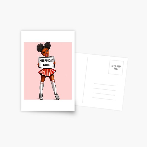 black anime girl cheerleader #002 with Afro hair in puffs, dimples, brown  eyes and dark brown skin side profile. Hair love ! Art Board Print for  Sale by Artonmytee