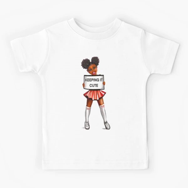 black anime girl cheerleader #002 with Afro hair in puffs, dimples, brown  eyes and dark brown skin side profile. Hair love ! Art Board Print for  Sale by Artonmytee