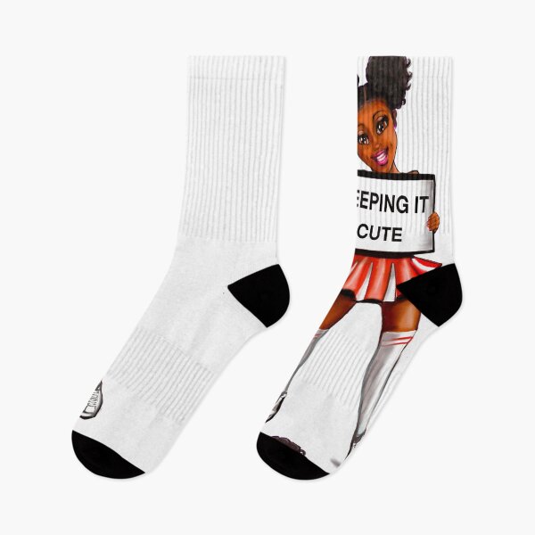 Item preview, black anime girl cheerleader #002 with Afro hair in puffs, dimples, brown eyes and dark brown skin side profile. Hair love ! designed and sold by Artonmytee.