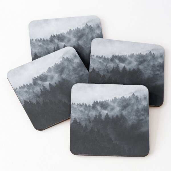 Item preview, Excuse Me, I'm Lost // A New Error In A Misty Wilderness Nostalgia Forest With Cascadia Trees Covered In Dark Blue Magic Fog designed and sold by Tordis Kayma.