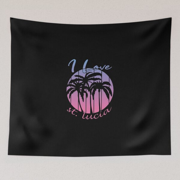 Item preview, I Love Saint Lucia Sunset Palm Trees Design designed and sold by DeliveryGeorge.