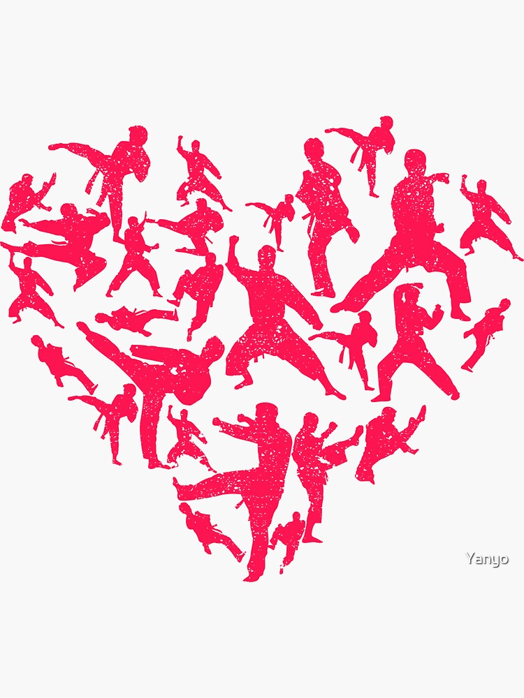 "Martial Arts Heart Love Training Karate Tae Kwon Do" Sticker for Sale