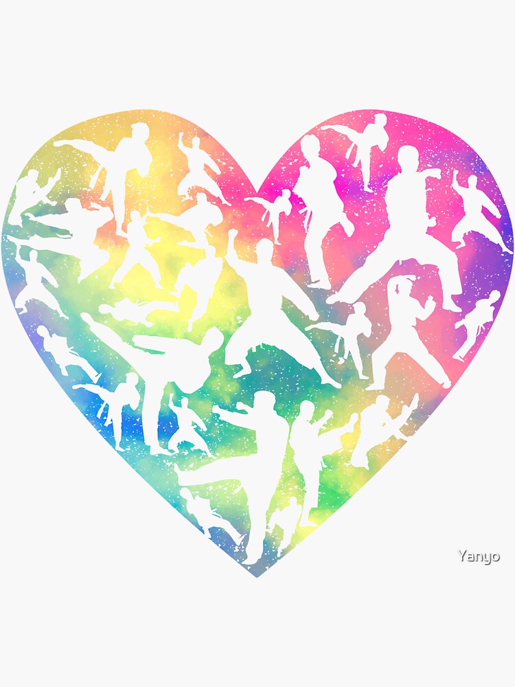 "Martial Arts Heart Love Training Karate Tae Kwon Do" Sticker for Sale
