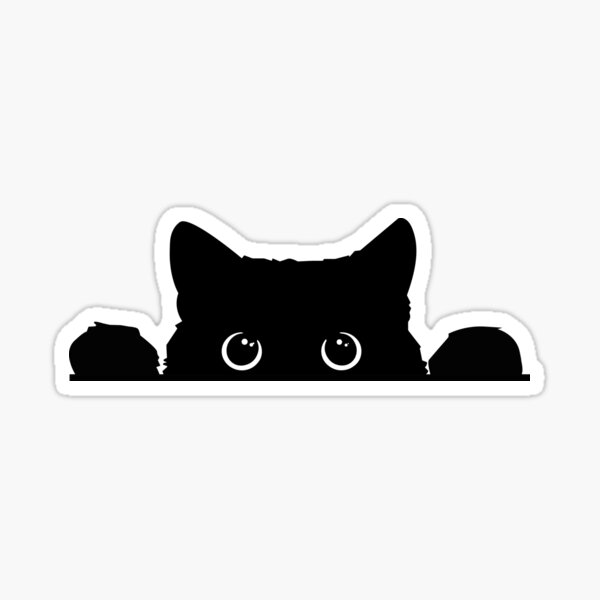  Peeking Cat Sticker ,Peeping Cat Sticker Gift, Black Cat Laptop Sticker ,Crazy Cat Lady Gift, Cat Lover Gift Sticker