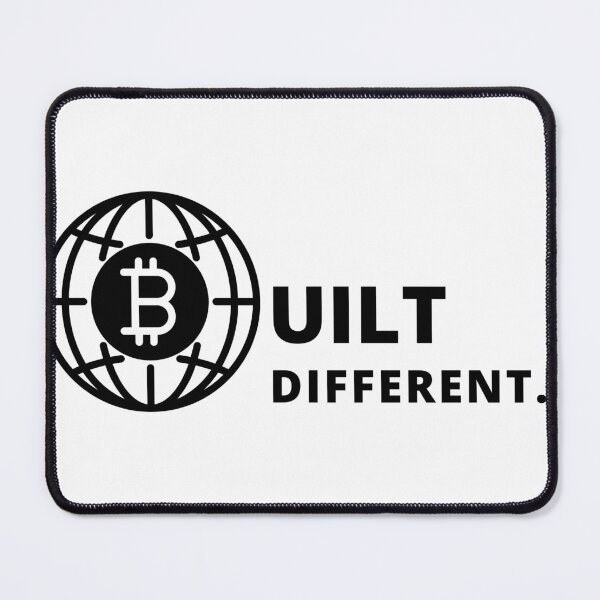 Item preview, Bitcoin Built Different Globe Style Logo in Black designed and sold by aohayon.