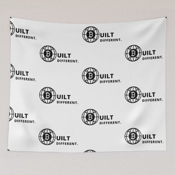 Item preview, Bitcoin Built Different Globe Style Logo in Black designed and sold by aohayon.