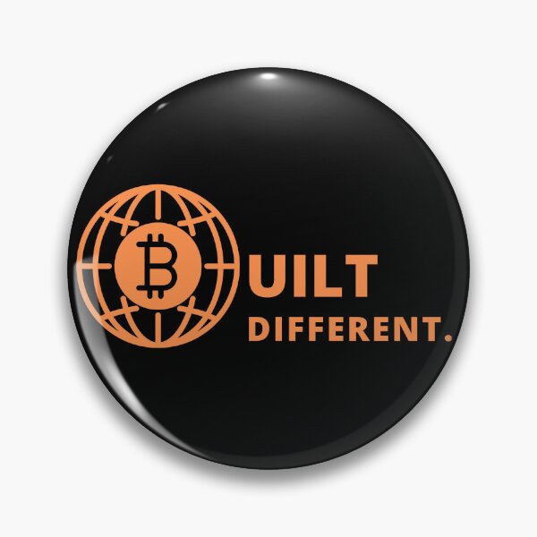 Item preview, Bitcoin Built Different Globe Style Logo in Orange designed and sold by aohayon.