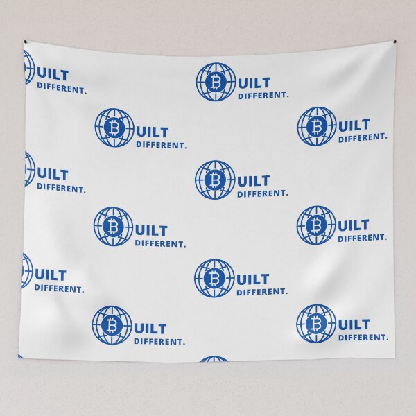 Item preview, Bitcoin Built Different Globe Style Logo in Blue designed and sold by aohayon.