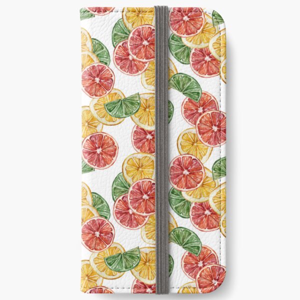Watercolor lemon print summer illustration iPhone Wallet