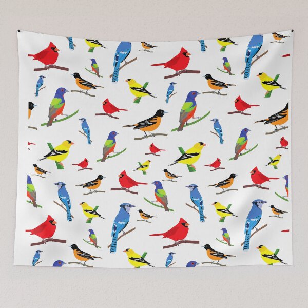 Item preview, Coloridas aves de América del Norte patrón ilustraciones designed and sold by judgeart.