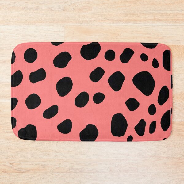 Item preview, Salmon Pink and Black Dalmatian Print, Large Sized Repeating Pattern designed and sold by Nicolette Olivier.