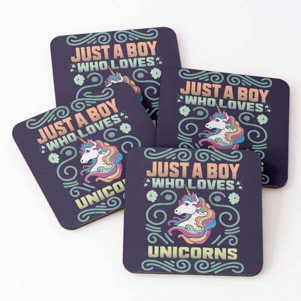 Item preview, Just a boy who loves unicorns - funny quote designed and sold by VichallanStudio.
