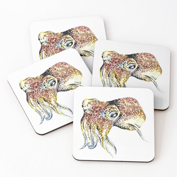 Item preview, Watercolor squid designed and sold by Sombre collection.