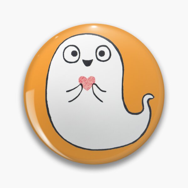 Item preview, Happy ghost holding a heart. designed and sold by Marionibird.
