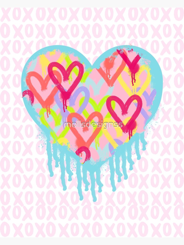 pink layered heart  Canvas Print for Sale by mollsdesignss