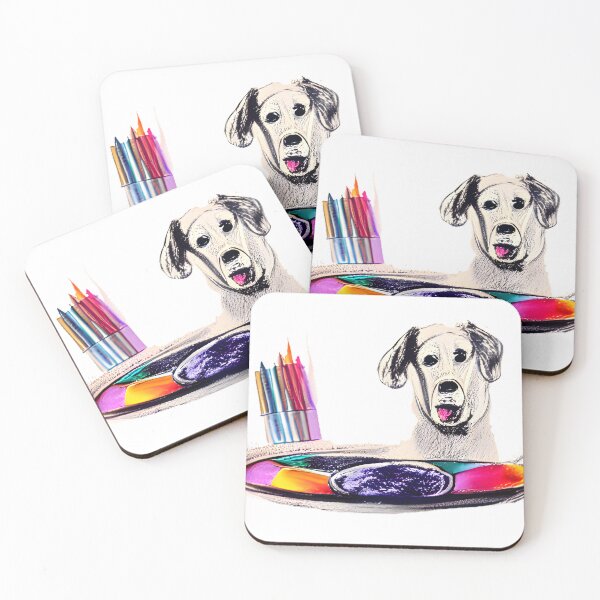 Item preview, Cute Dog with Paint Palette - Original Artwork designed and sold by TheMashupArtist.