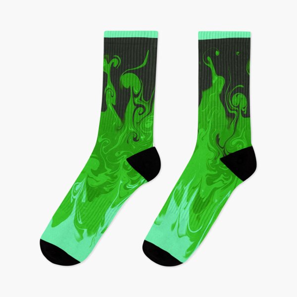 Item preview, Green Aurora Rainbow Flame Burning Fire Tattoo Goth Speed Air skull art designed and sold by Midwest-Goods.