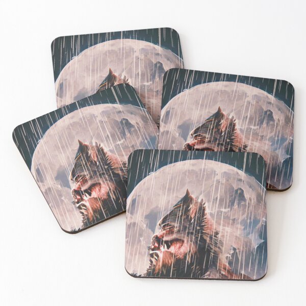 Item preview, Dark fantasy evil werewolf full moon rain designed and sold by Laree  Jones.