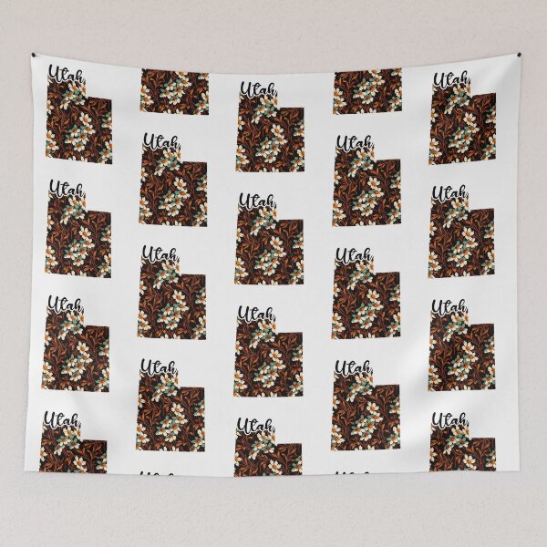 Item preview, Floral Map of USA States Utah - Map of Utah designed and sold by AmethystMurad.