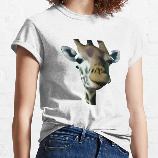 Gros plan de girafe mignon - oeuvre originale T-shirt classique