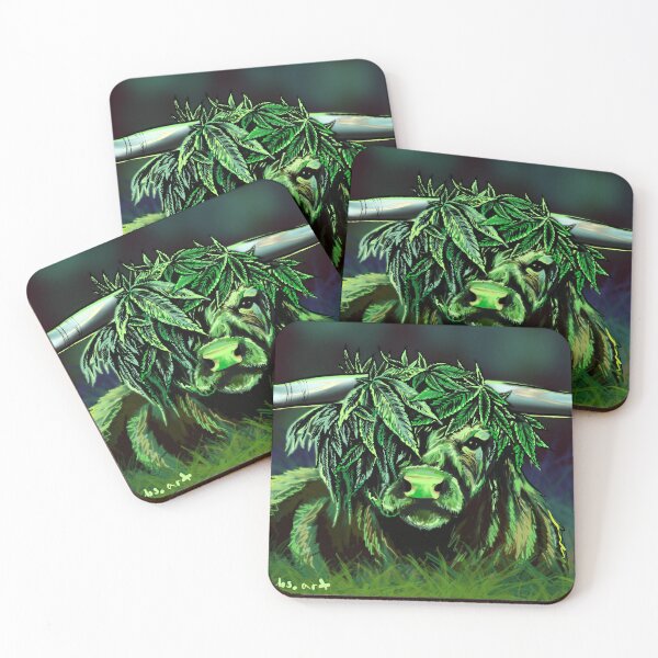 Item preview, Weed Cow with Grassy Backdrop designed and sold by CobwebsArt.