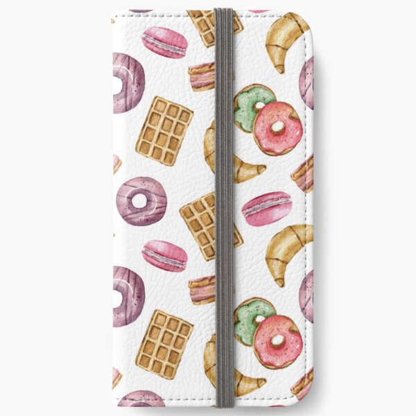 Watercolor donuts print summer illustration iPhone Wallet