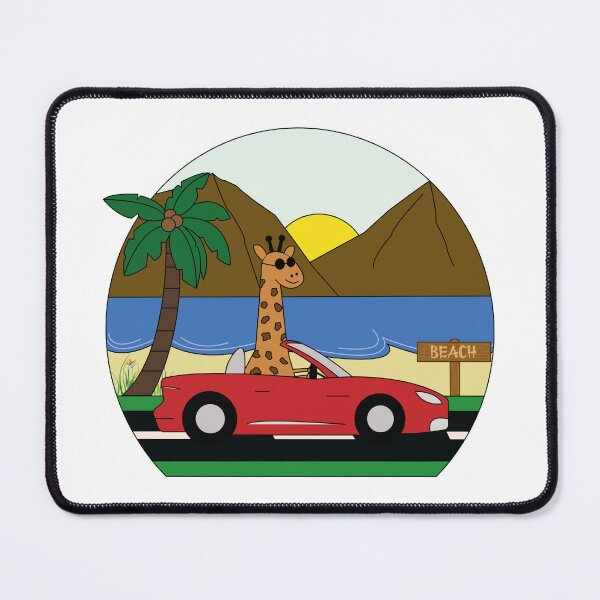 Item preview, Giraffe Driving At The Beach | Giraffe Humor | Smiling Giraffe designed and sold by Pisutachio.